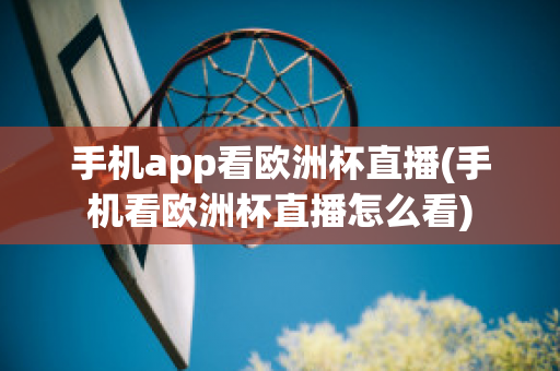 手机app看欧洲杯直播(手机看欧洲杯直播怎么看)