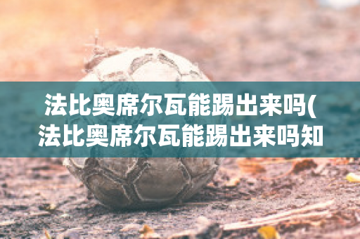 法比奥席尔瓦能踢出来吗(法比奥席尔瓦能踢出来吗知乎)