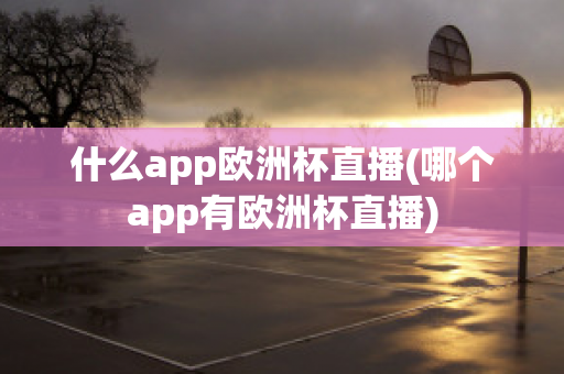 什么app欧洲杯直播(哪个app有欧洲杯直播)